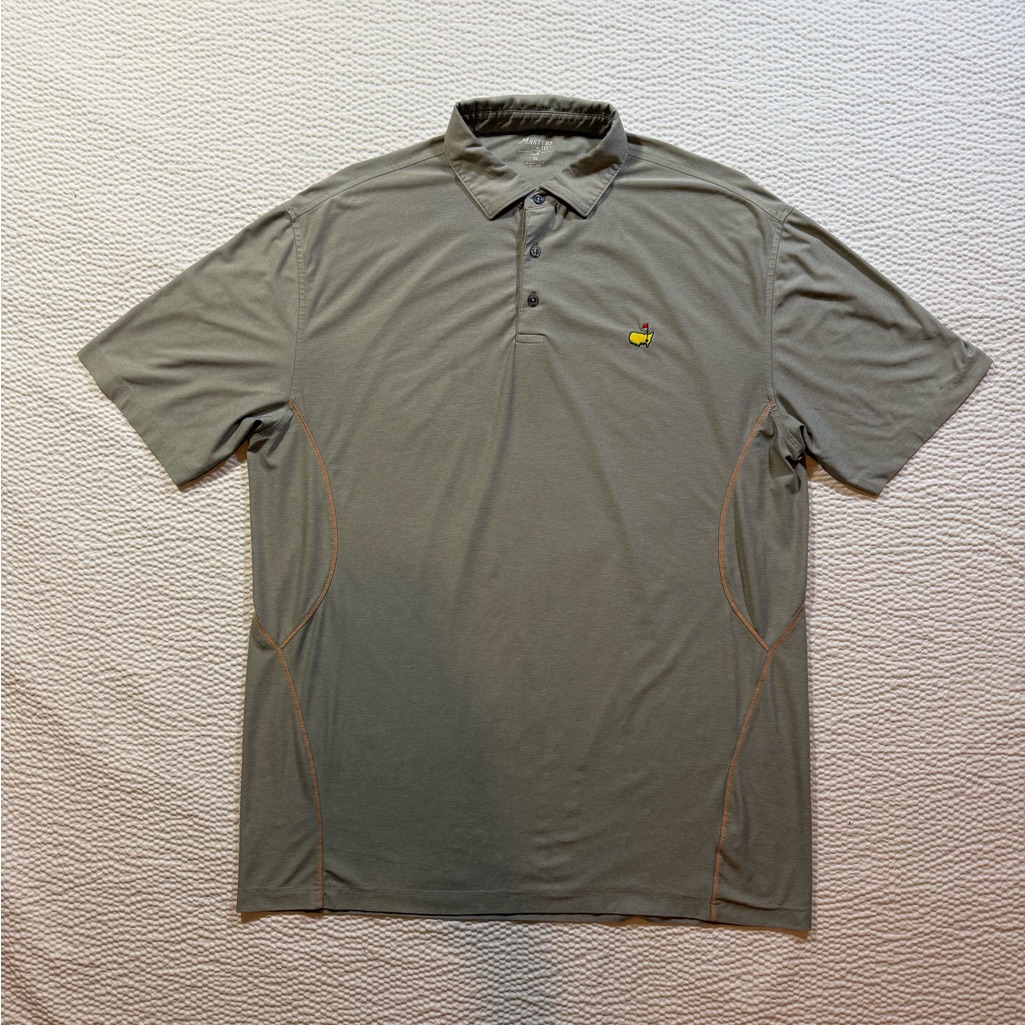 Masters Tech Polo Shirt Mens Xl Grey Orange Golf Augusta National Masters